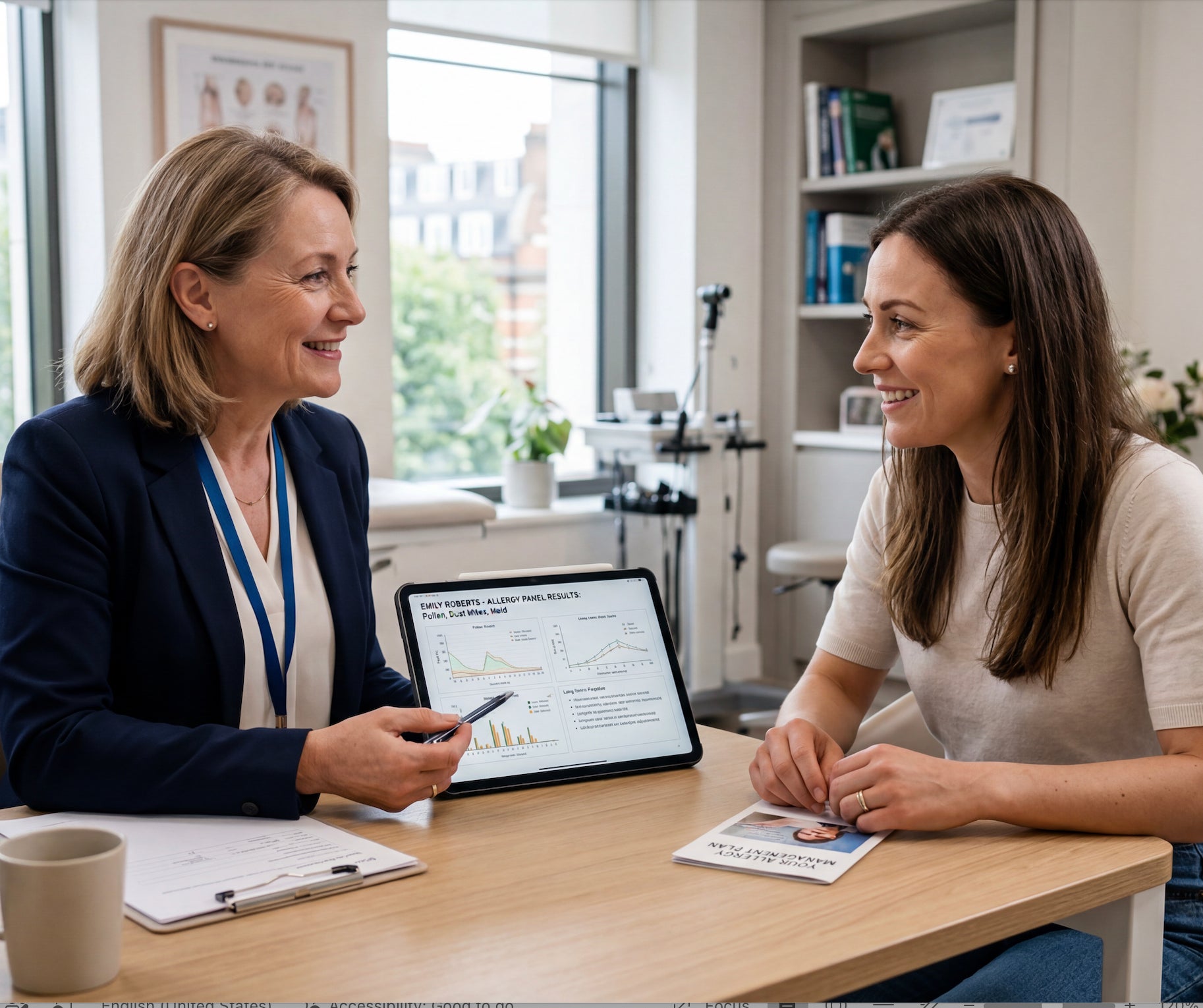 Doctor talking with patient