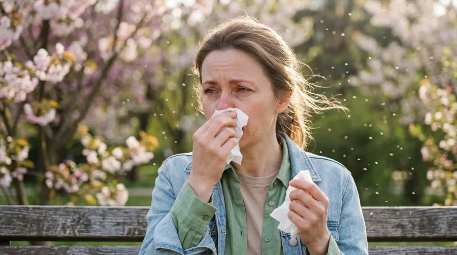 Women sneezing