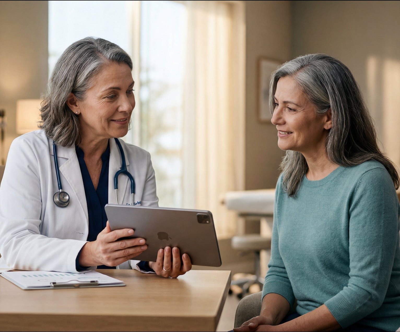 Female doctor advising female patient